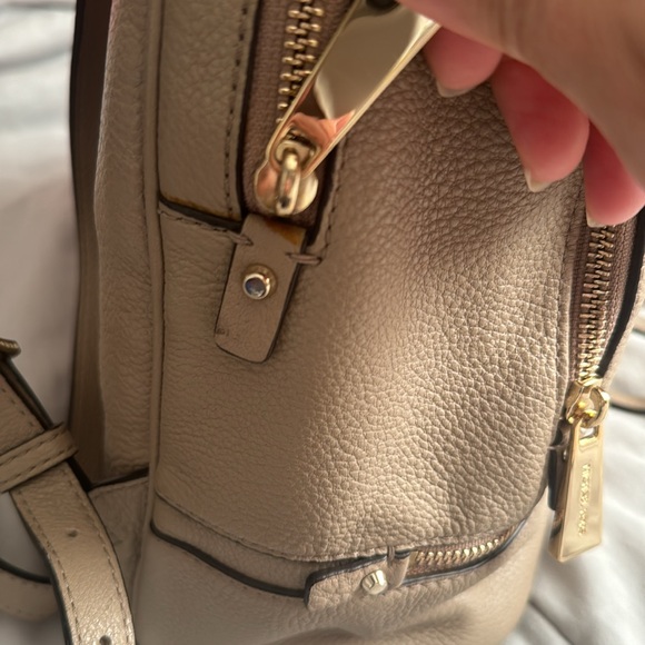 Michael Kors Rhea zip leather backpack in color truffle - Picture 5 of 14